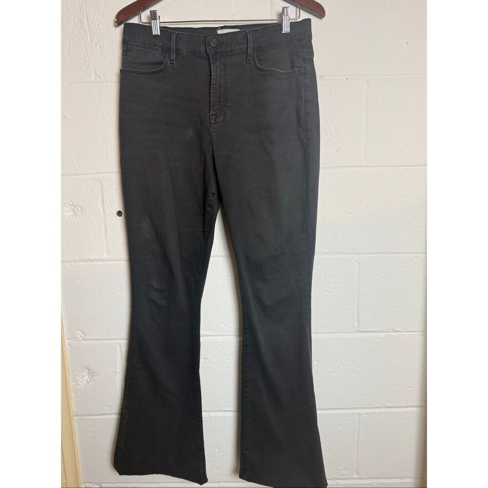 FRAME Le High Flare Jeans Women’s Size 31 Black Stretch High Rise Flare Denim